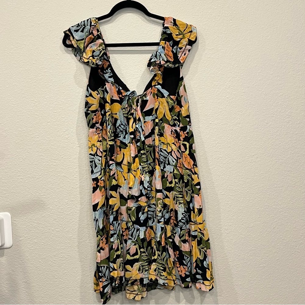 SAYLOR Karalyn Dress Babydoll Tropical Floral Ruffle Mini Dress Size Large - Picture 4 of 9